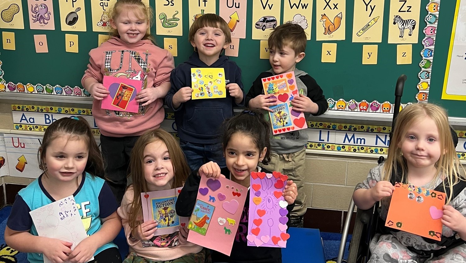 Making Valentine Cards for our friends at Pleasant View Health Care Center