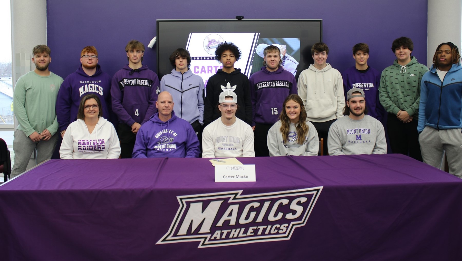 Barberton High School senior, Carter Macko, signed to continue his academic and athletic career at the University of Mount Union. 