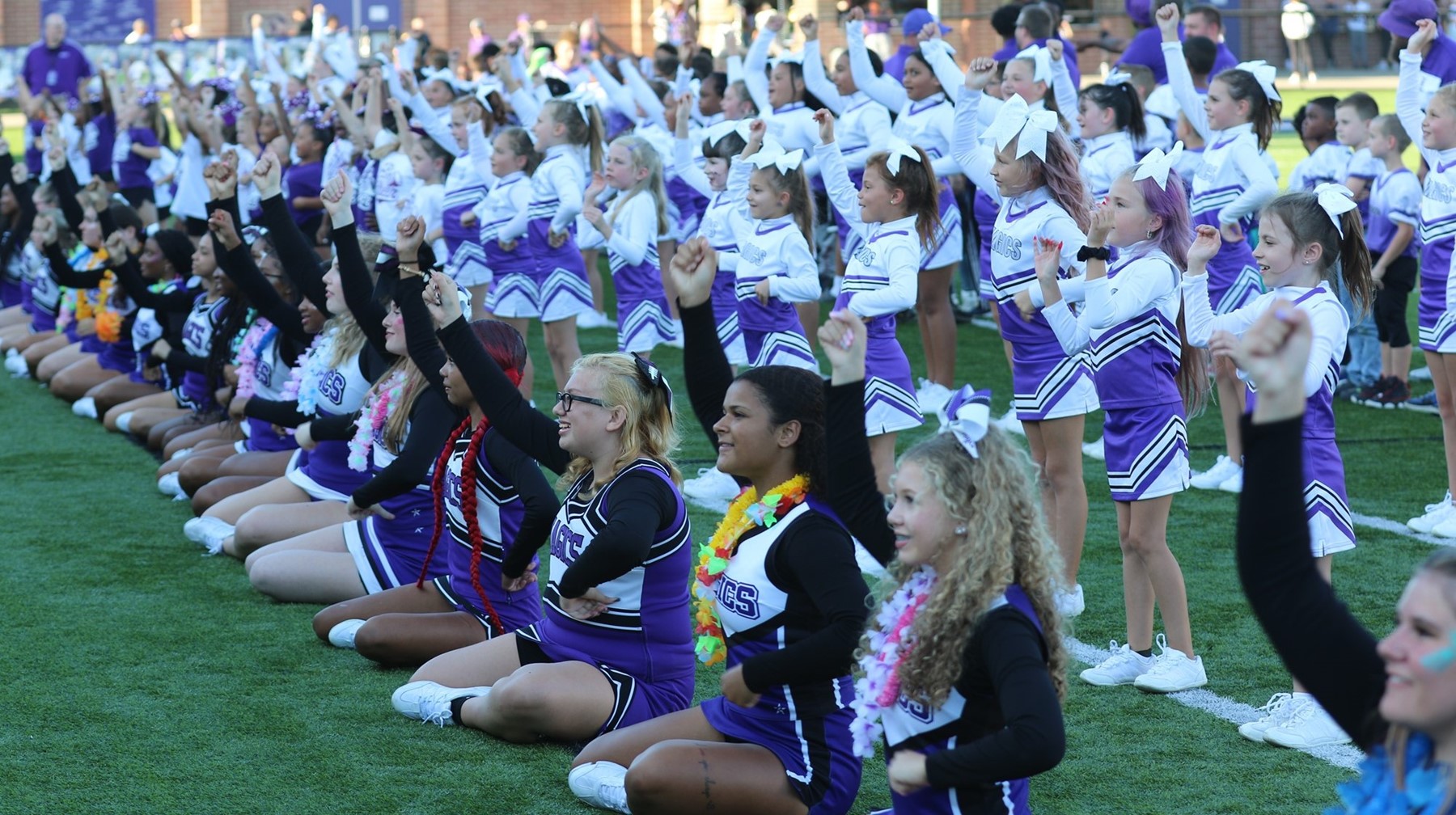 BHS and Youth Cheerleaders Entertain the Crowd.