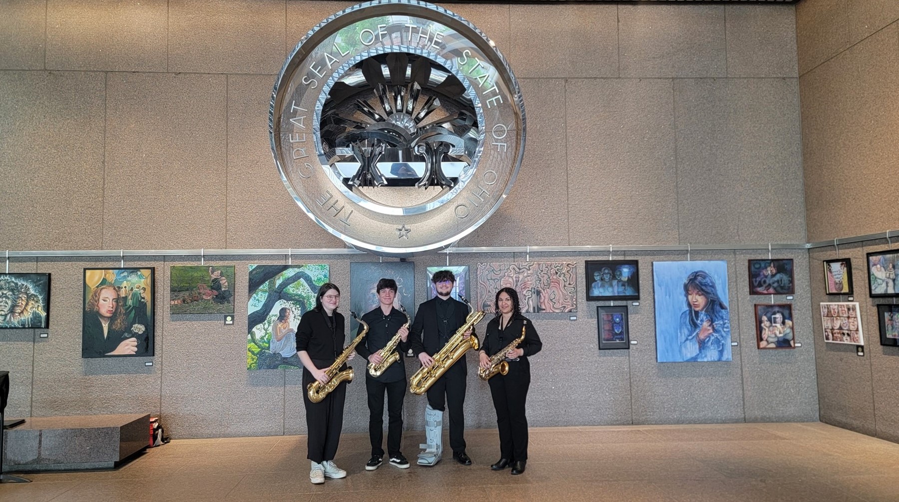 BHS Sax Quartet at the Ohio Statehouse